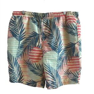 Brooklyn Cloth Kent Ave Men’s Volleyball Swim Trunks‎ Size Extra Large Blue Red